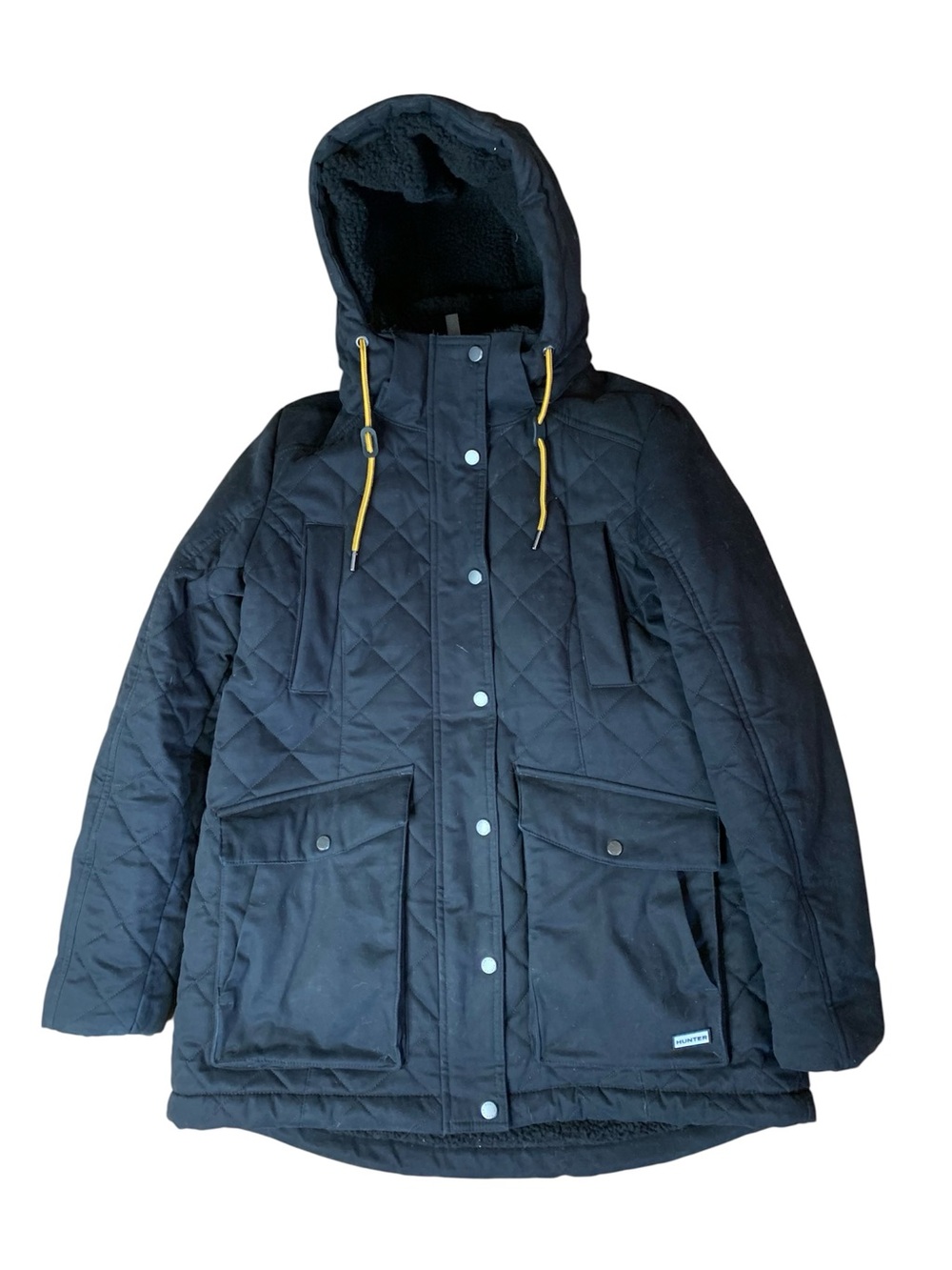 Hunter Black Quilted Sherpa Lined Parka Jacket 3M Thinsulate Size Medium